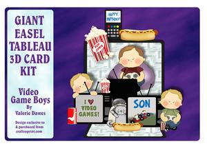 Giant Easel Tableau 3D Card Kit - Video Game Boys