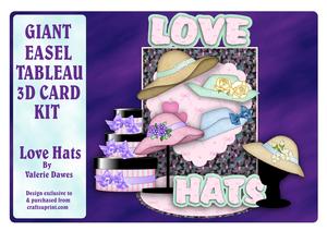 Giant Easel Tableau 3D Card Kit - Love Hats