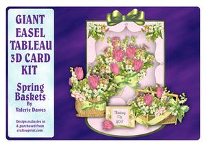 Giant Easel Tableau 3D Card Kit - Spring Baskets