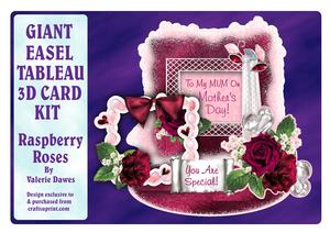 Giant Easel Tableau 3D Card Kit - Raspberry Roses