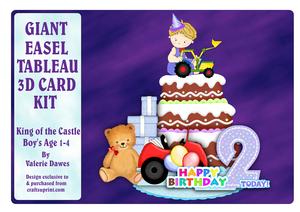 Giant Easel Tableau 3D Card Kit - King of the Castle/boy 1-4