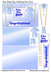 New Baby Boy Washing Line Card