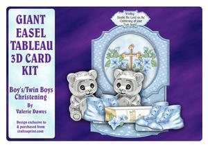 Giant Easel Tableau 3D Card Kit Boy's/twin Boys' Christening