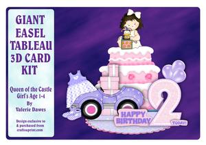Giant Easel Tableau Card Kit - Queen of the Castle Girl 1-4