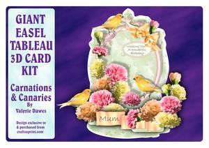 Giant Easel Tableau 3D Card Kit - Carnations & Canaries