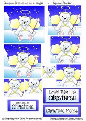 Pompom the Polar Bear Dresses Up as an Angel Square Stacker