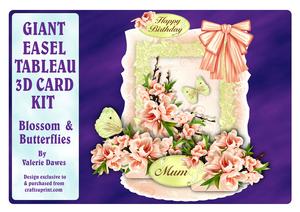 Giant Easel Tableau 3D Card Kit - Blossom & Butterflies