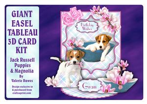 Giant Easel Tableau 3D Card Kit - Jack Russells & Magnolia