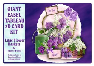 Giant Easel Tableau 3D Card Kit - Lilac Flower Baskets