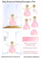 Baby Bridesmaid Wedding Decoupage in Pink