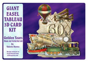 Giant Easel Tableau 3D Card Kit - Golden Years Male 60-100