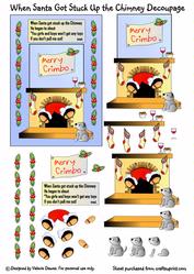 When Santa Got Stuck Up the Chimney Decoupage