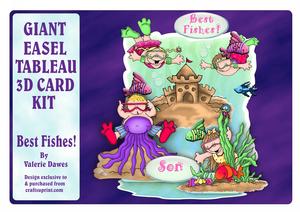 Giant Easel Tableau 3D Card Kit - Best Fishes!