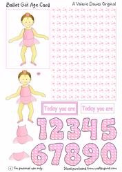 Ballet Girl Age Card