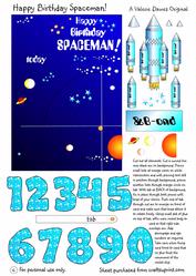 Happy Birthday Spaceman! Moveable Decoupage