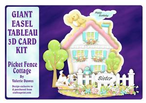 Giant Easel Tableau 3D Card Kit - Picket Fence Cottage