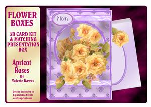 Flower Boxes 3D Card Kit - Apricot Roses