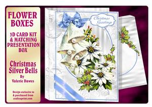Flower Boxes 3D Card Kit - Christmas Silver Bells