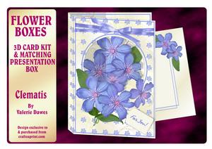 Flower Boxes 3D Card Kit - Clematis