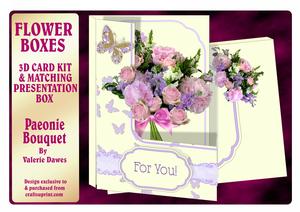 Flower Boxes 3D Card Kit - Paeonie Bouquet