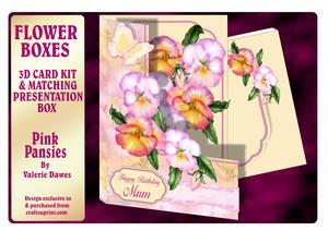 Flower Boxes 3D Card Kit - Pink Pansies
