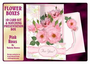 Flower Boxes 3D Card Kit - Pink Roses