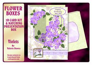 Flower Boxes 3D Card Kit - Violets