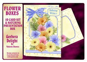 Flower Boxes 3D Card Kit - Gerbera Delight