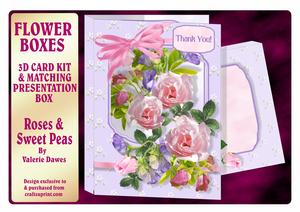 Flower Boxes 3D Card Kit - Roses & Sweet Peas