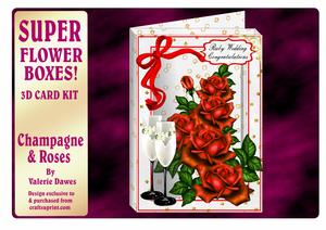 Super Flower Boxes 3D Kit - Champagne & Roses