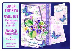 Open Front Card Kit - Violets & Butterflies