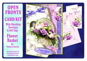 Open Front Card Kit - Flower Basket