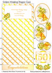 Golden Wedding Stair Stepper Card