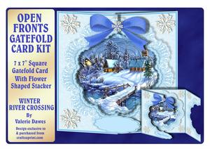 Open Fronts 7x7" Gatefold Card Kit - Winter River Crossing
