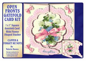 Open Fronts 7x7" Gatefold Card Kit - Clover & Forget Me Nots