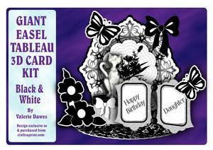 Giant Easel Tableau 3D Card Kit - Black & White