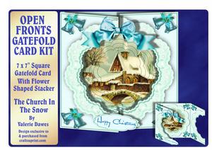 Open Fronts 7x7" Gatefold Card Kit - the Church in the Snow