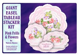 Giant Easel Tableau Stacker Card Kit - Pink Frills & Flowers