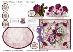 Mini Easel Tableau 3D Card - Garden Bouquet