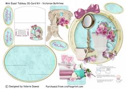 Mini Easel Tableau 3D Card - Victorian Bathtime