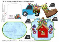 Mini Easel Tableau 3D Card - Garden World