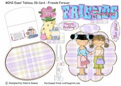 Mini Easel Tableau 3D Card - Friends Forever