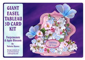 Giant Easel Tableau 3D Kit - Forgetmenots & Apple Blossom