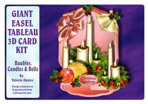 Giant Easel Tableau 3D Card Kit - Baubles, Candles & Bells