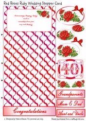 Red Roses Ruby Wedding Stepper Card