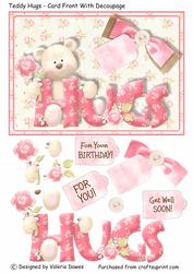 Teddy Hugs - Card Front with Decoupage