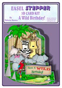 Easel Stepper 3D Card Kit - a Wild Birthday!