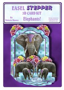 Easel Stepper 3D Card Kit - Elephants!