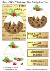 Have a Yummy Christmas! Plum Pudding Card Front