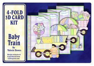 4-fold Card Kit - Baby Train